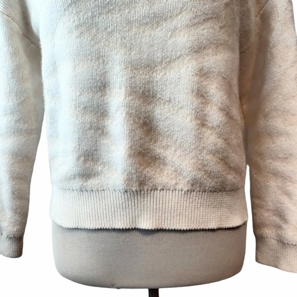 Rails Womens S Chance Ivory Pink Mixed Animal Cotton Wool Cashmere Blend Sweater - Picture 5 of 10